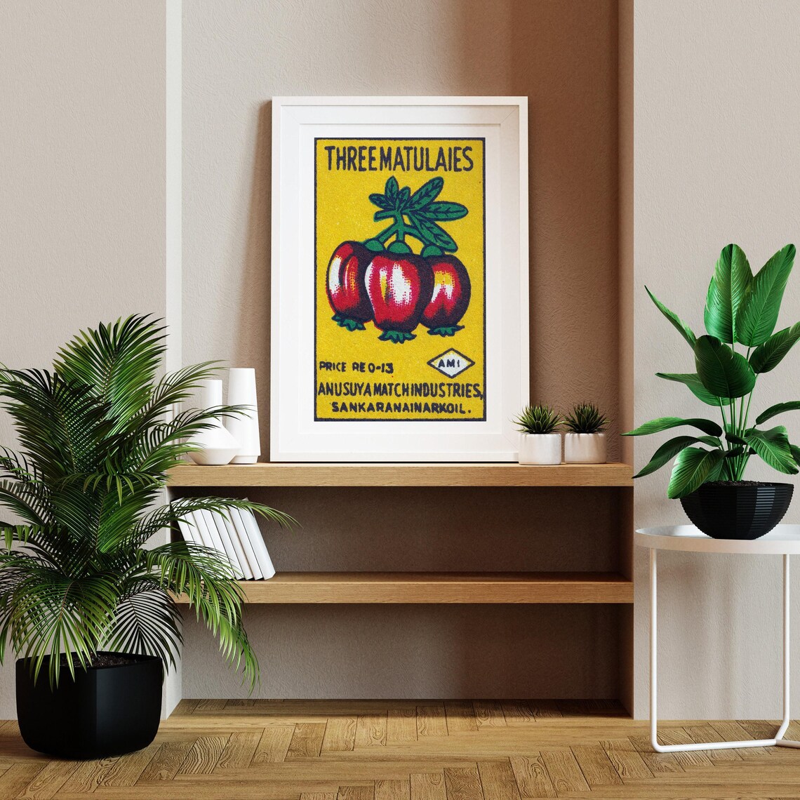 Red Fruit Matchbox Print, Vintage India Poster - Image 2