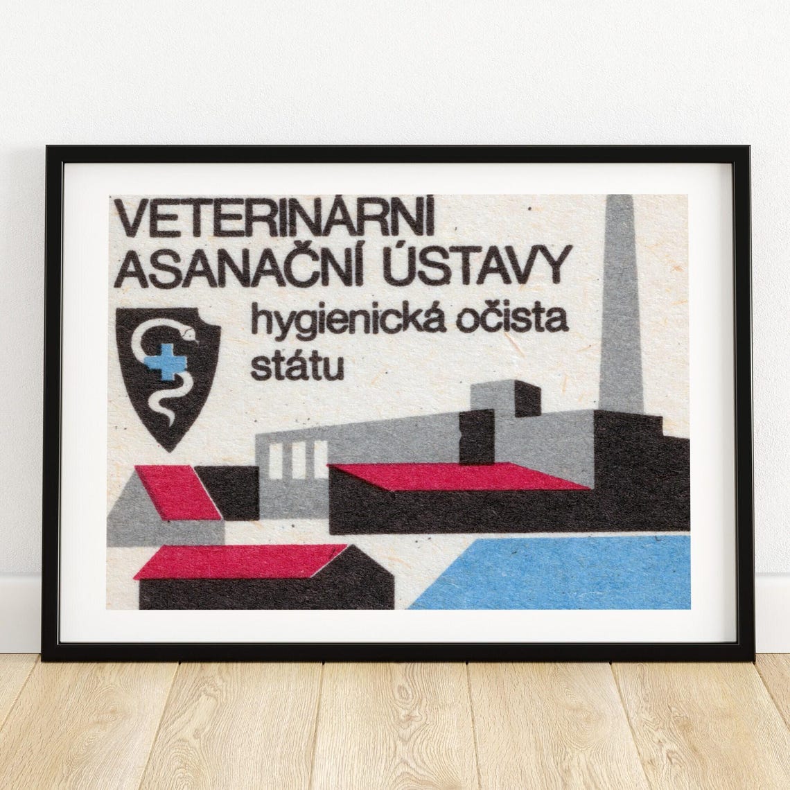 Veterinary Sanitation Institute Industrial Vintage Matchbox Poster