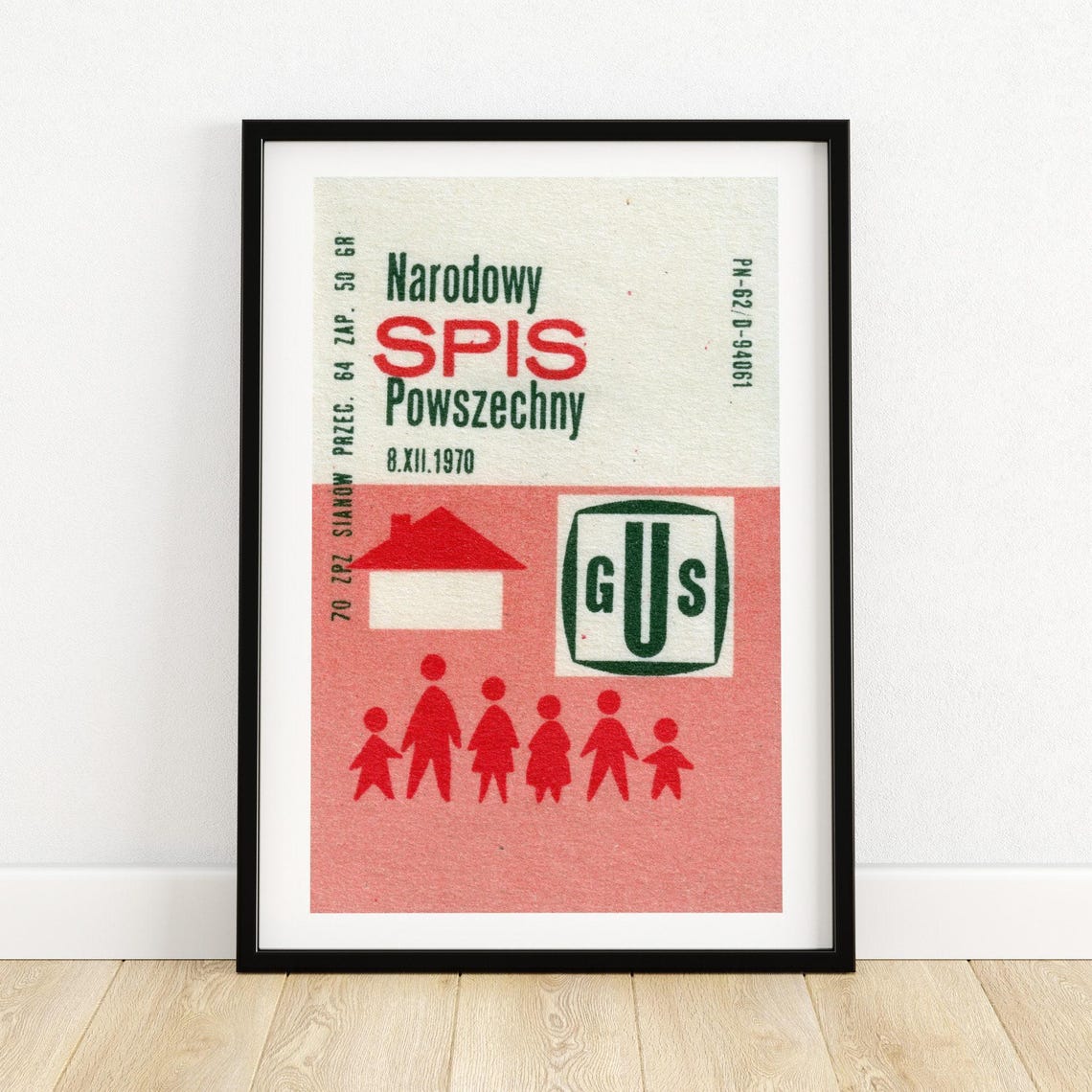 Narodowy Spis Powszechny 1970 Polish Census Matchbox Label Art Poster