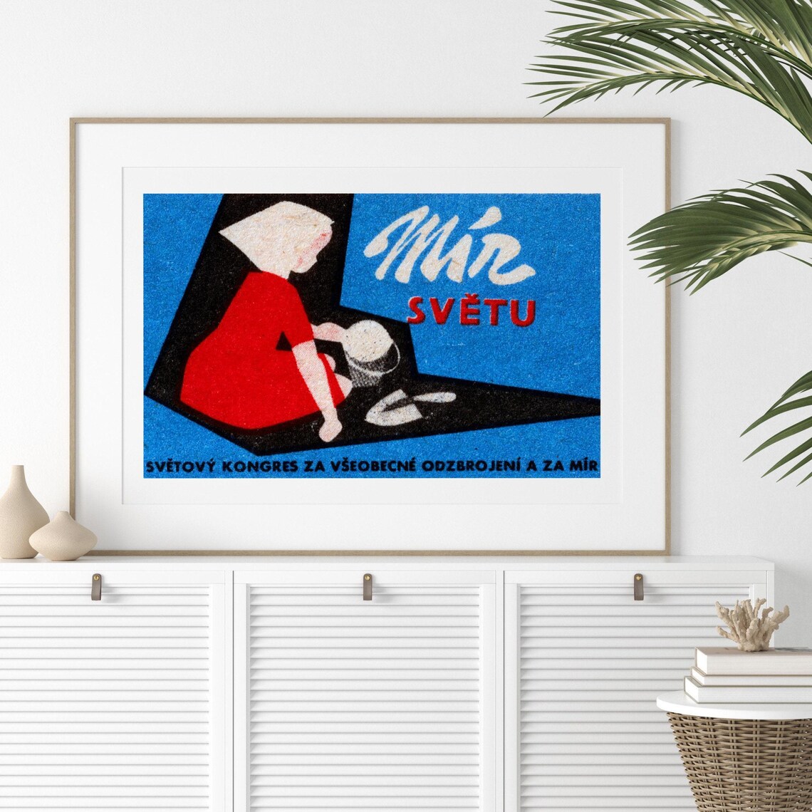 Peace For The World Vintage Czech Matchbox Poster - Image 2