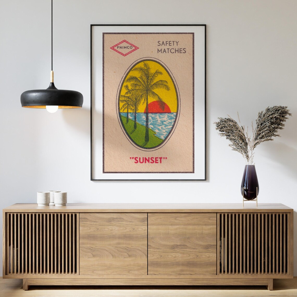 Tropical Sunset Matchbox, Vintage Filipino Poster Print - Image 4