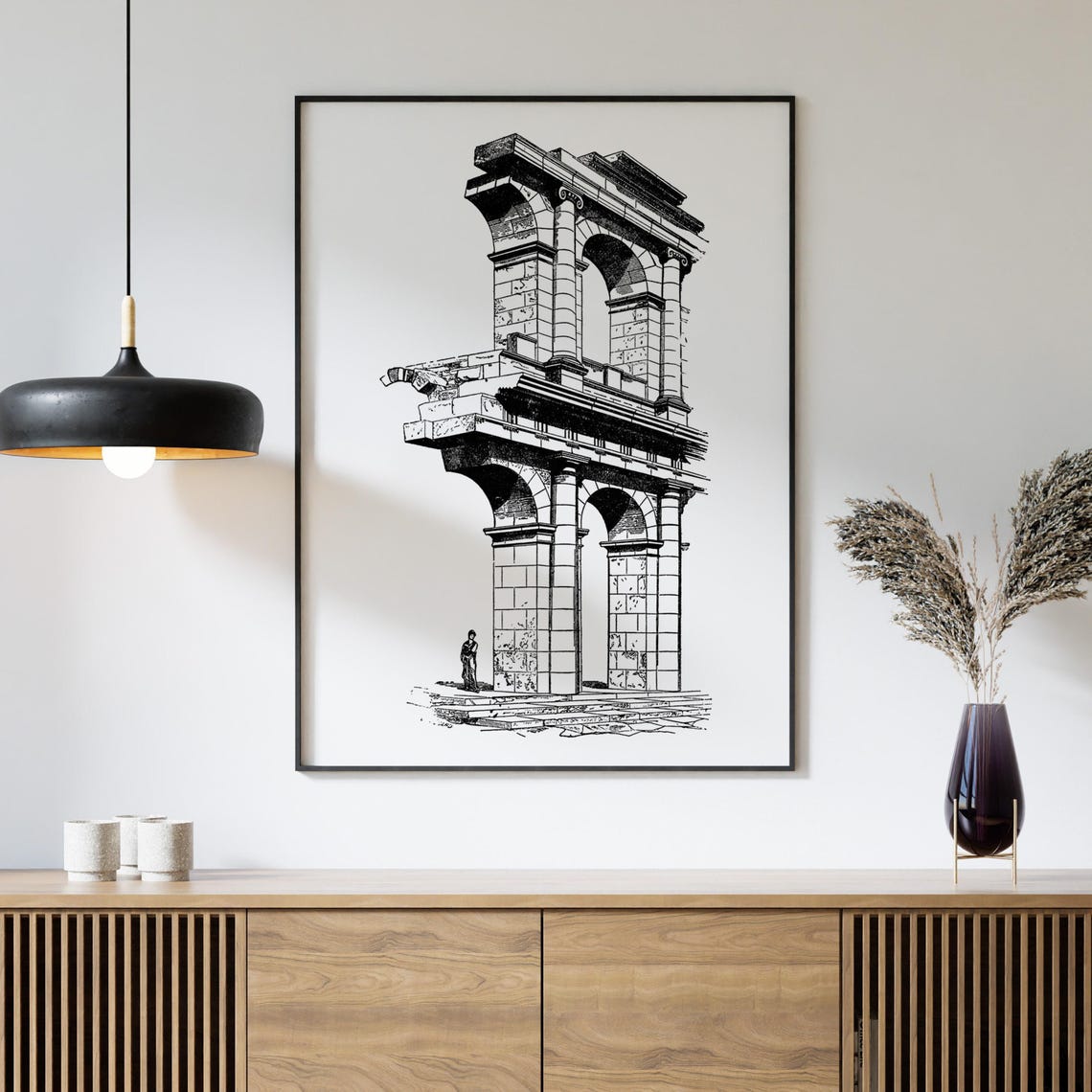 Roman Triumphal Arch Stone Ruins Architectural Engraving Poster - Image 4