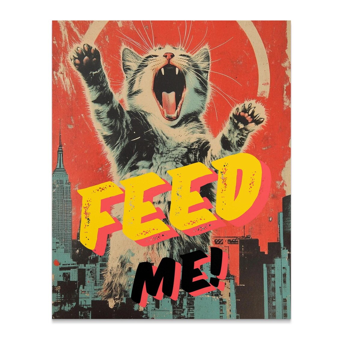 Retro Cat, Vintage Style Funny Cat Poster Print - Image 2