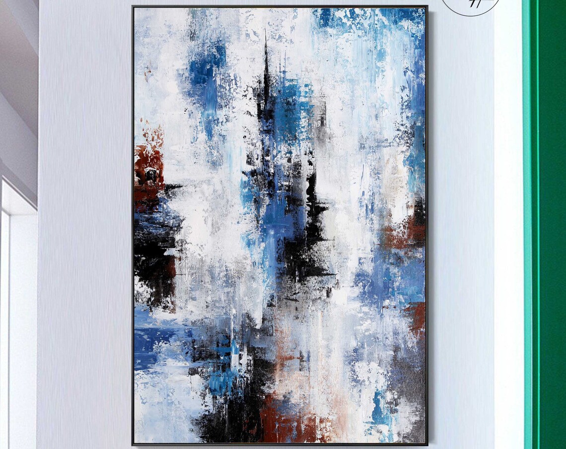 Colorful Abstract Acrylic Art Print, Maximalist