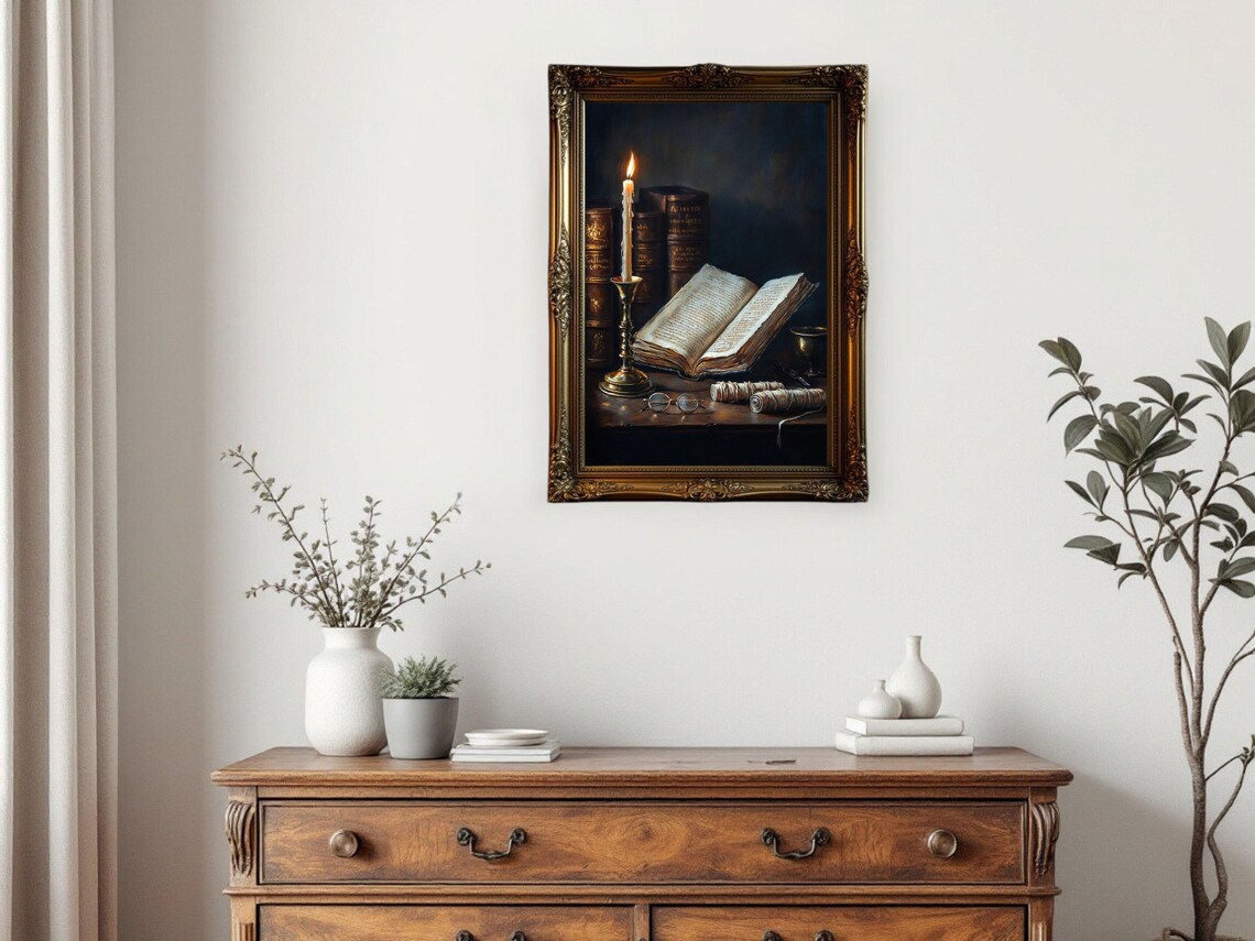 Vintage Inspired Library Art, Dark Academia Poster - Image 3