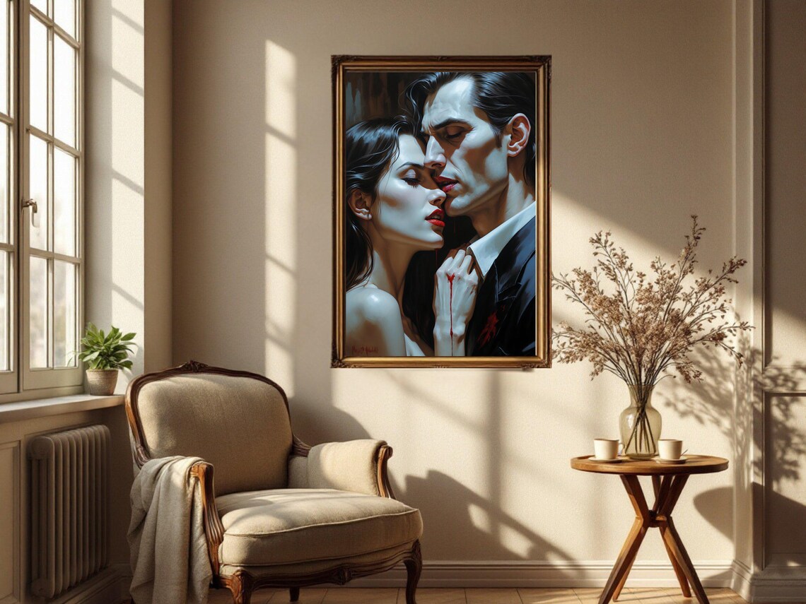 Vampire Lovers, Gothic Romance Art Print - Image 2