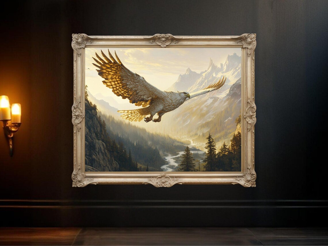 Majestic Eagle In Flight, Wildlife Wall Art Print