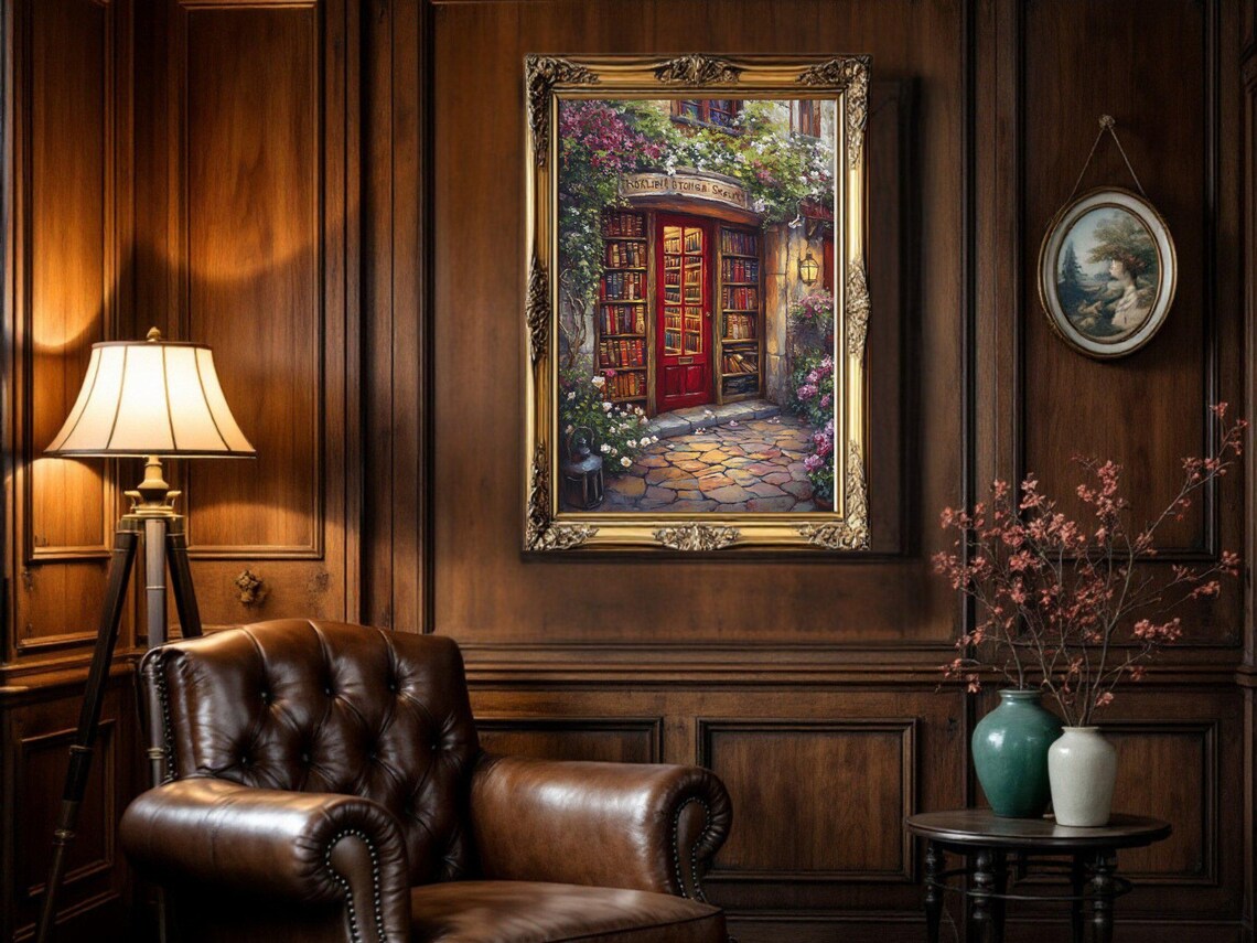Dark Academia Bookstore, Vintage Library Decor - Image 2