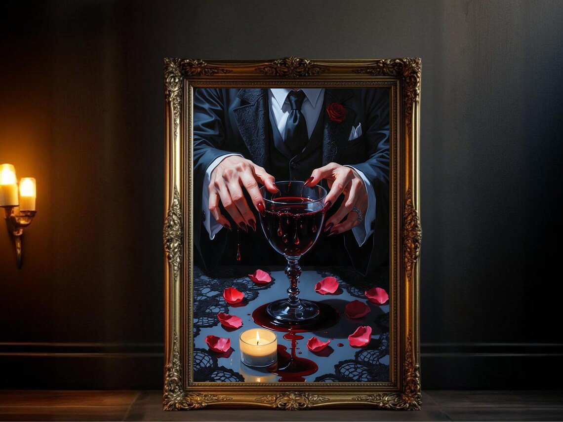 Gothic Vampire Art Print, Dark Fantasy Decor