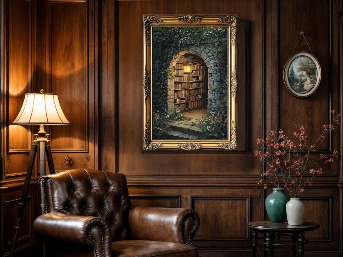 Enchanted Library Dark Academia, Cozy Book Nook - Image 2