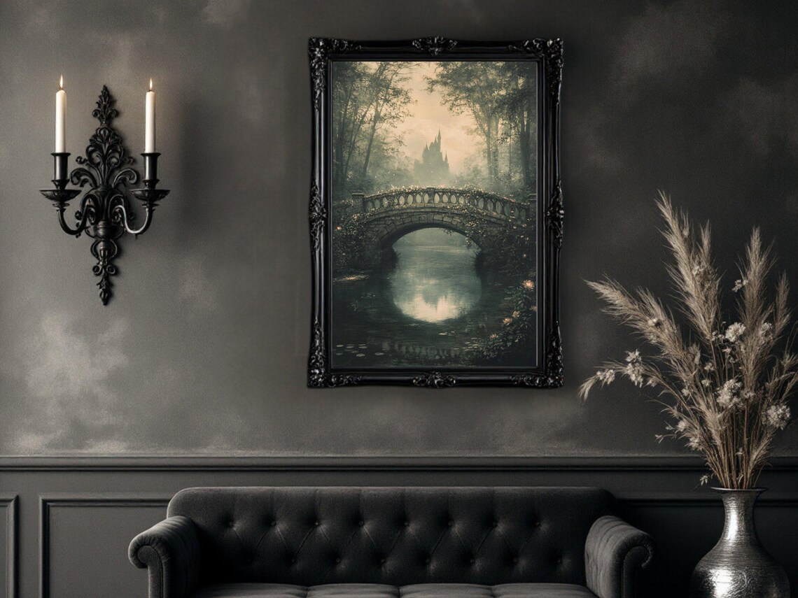 Enchanted Castle Forest Landscape Art Print - Image 2
