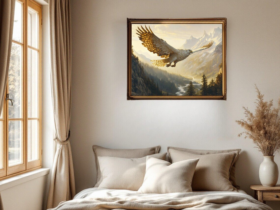 Majestic Eagle In Flight, Wildlife Wall Art Print - Image 2