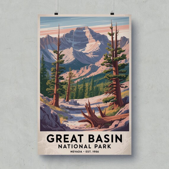 Great Basin Nevada National Park Alpine Peak Pine Forest Poster