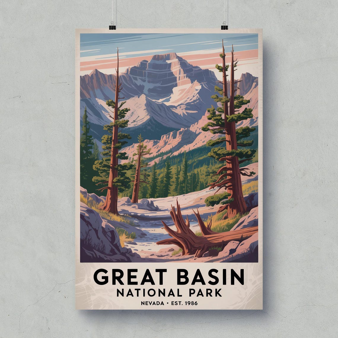 Great Basin Nevada National Park Alpine Peak Pine Forest Poster