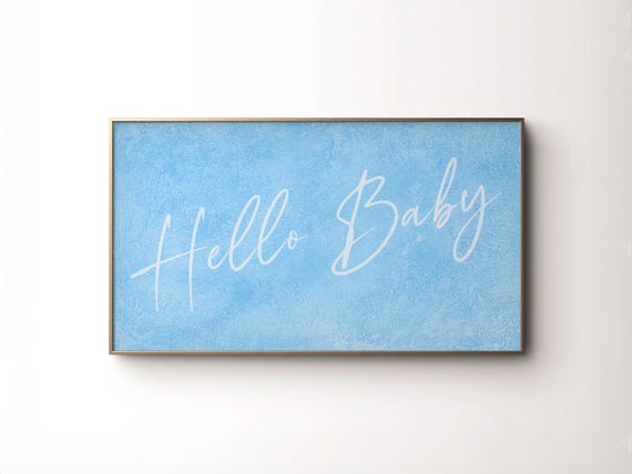 Hello Baby Minimalist Baby Shower Art Print