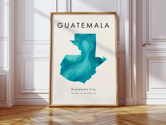 Guatemala Map Poster, North America Travel Print