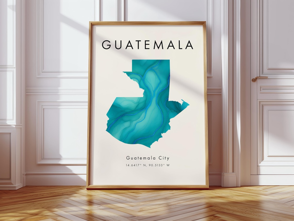 Guatemala Map Poster, North America Travel Print