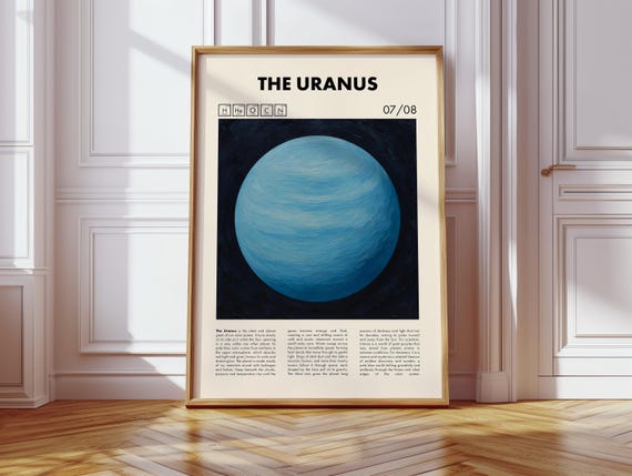 Uranus Poster Planet Art Print Solar System Decor Science Space Gift Wallpaper