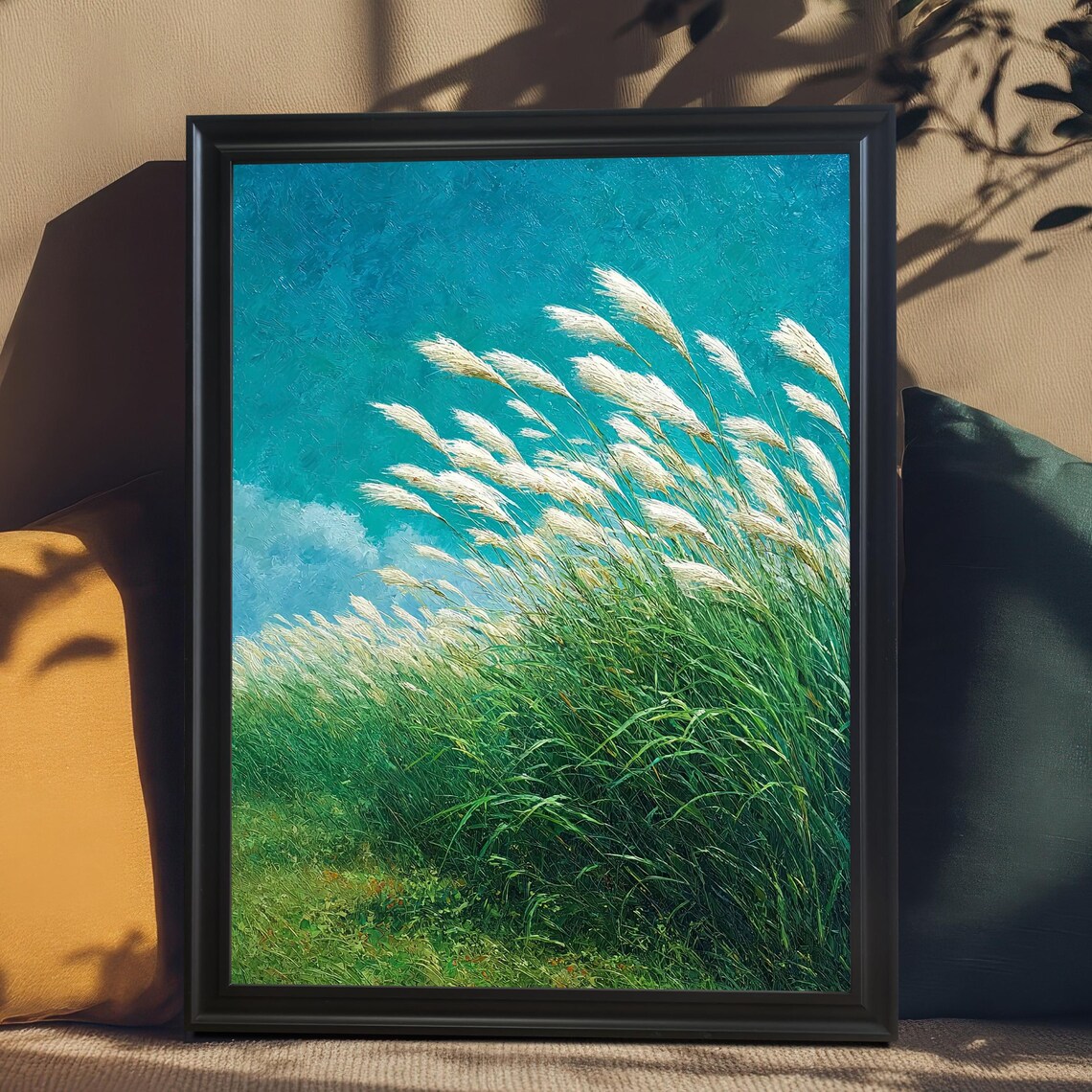 Pampas Grass Field Nature Landscape Art Print