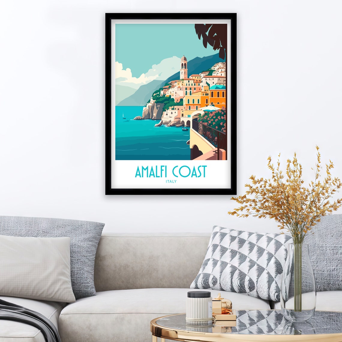 Amalfi Coast Art Print Amalfi Coast Print Italy Print Italy Wall Art Amalfi Coast Art Italy Poster Amalfi Poster Amalfi Print - Image 2