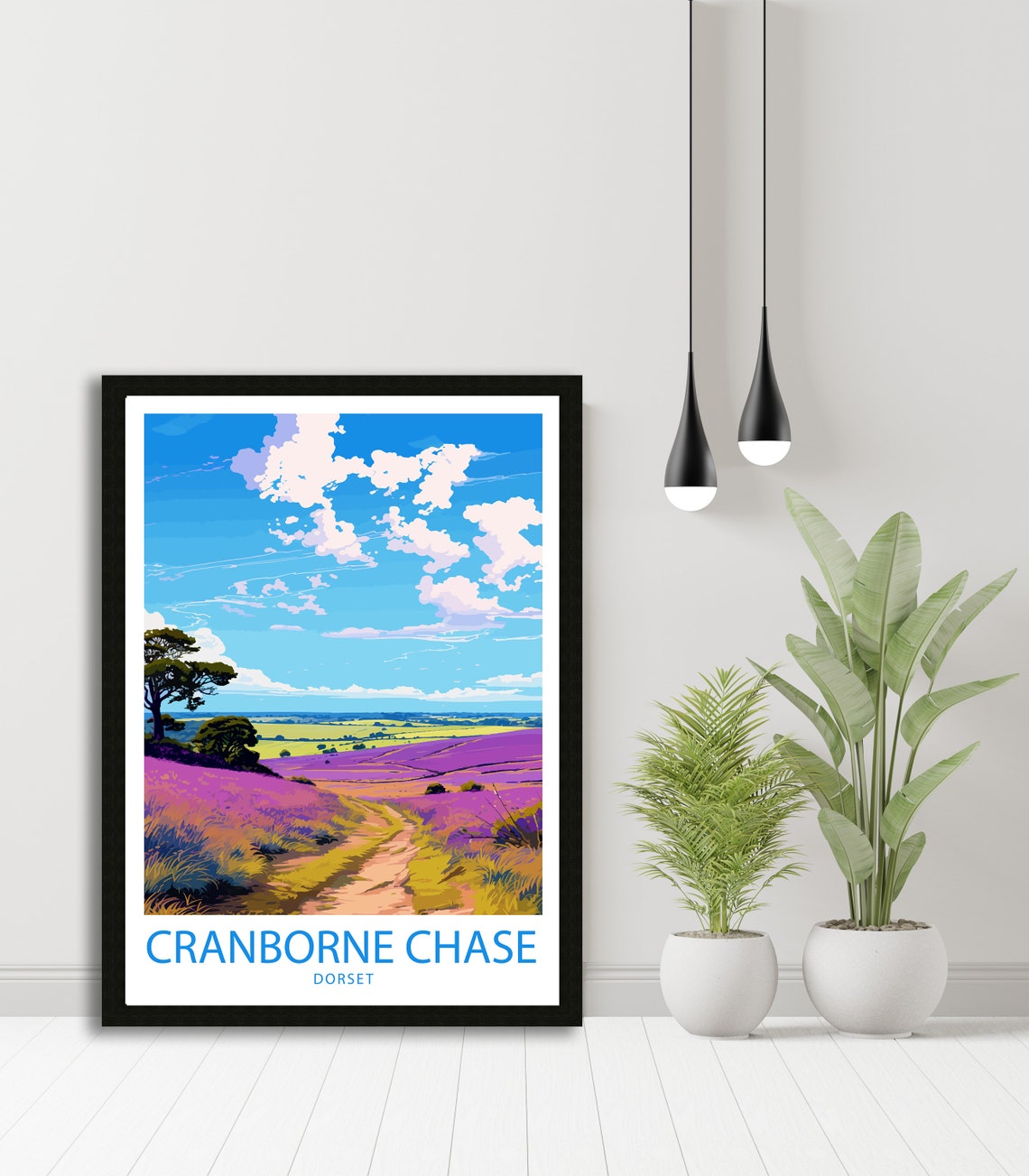 Cranborne Chase Dorset Purple Heather Moorland Country Walk Poster - Image 4