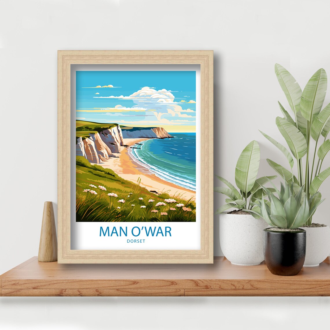 Man O' War Beach Travel Poster, Dorset - Image 4
