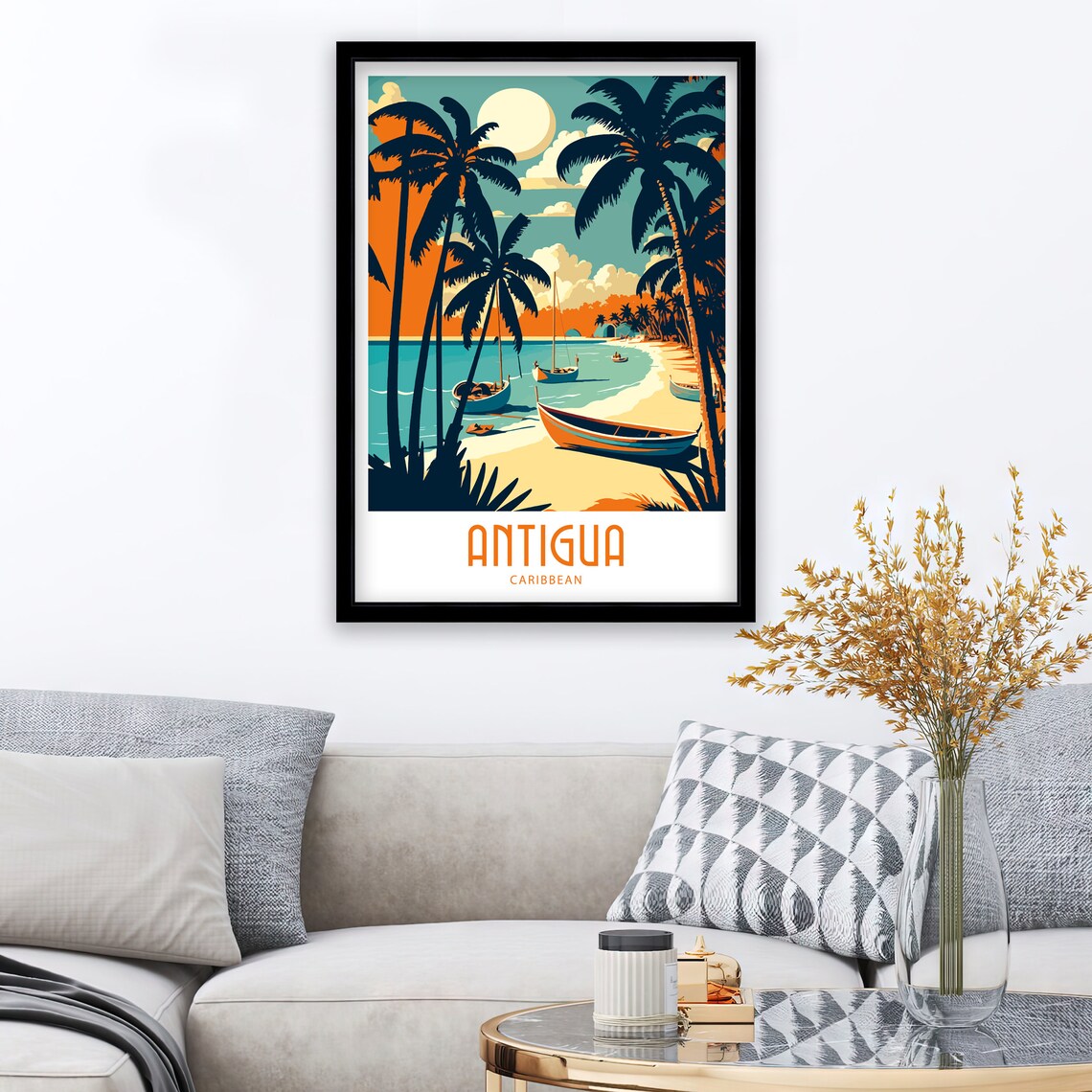 Antigua Travel Poster, Antigua Home Living Decor - Image 3