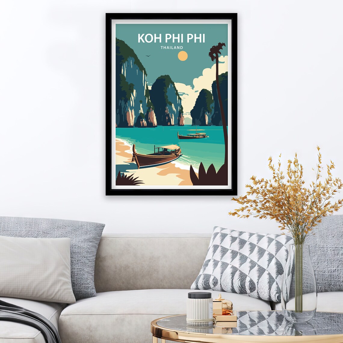 Koh Phi Phi Thailand Travel Poster, Island Art - Image 3