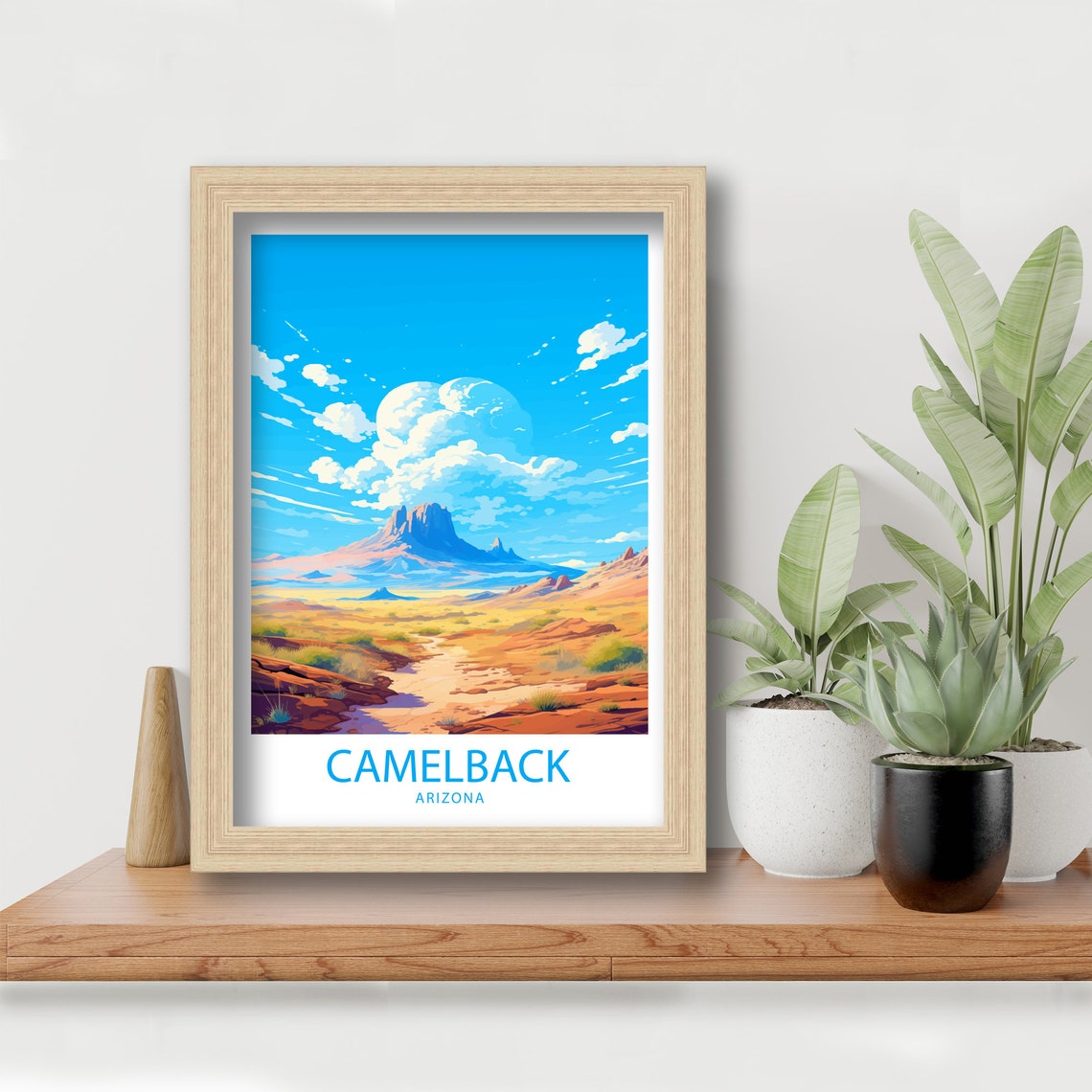Camelback Arizona Desert Mountain Sunset Retro Travel Scene Poster - Image 5