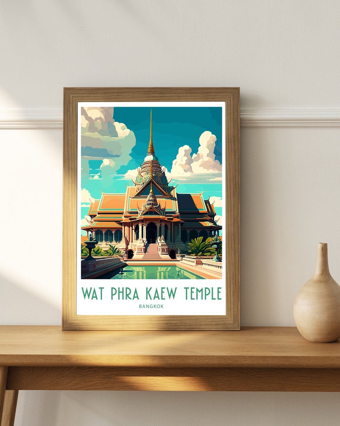 Bangkok Thailand Rooftop View Of Temples And Towers Sunset Poster - Image 4