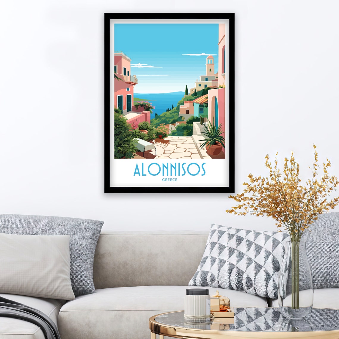 Alonnissos Travel Print Alonnissos Greece Poster Home Dcor Alonnissos Greece Print Alonnissos Greece Wall Decor Hanging Alonnissos Poster - Image 3