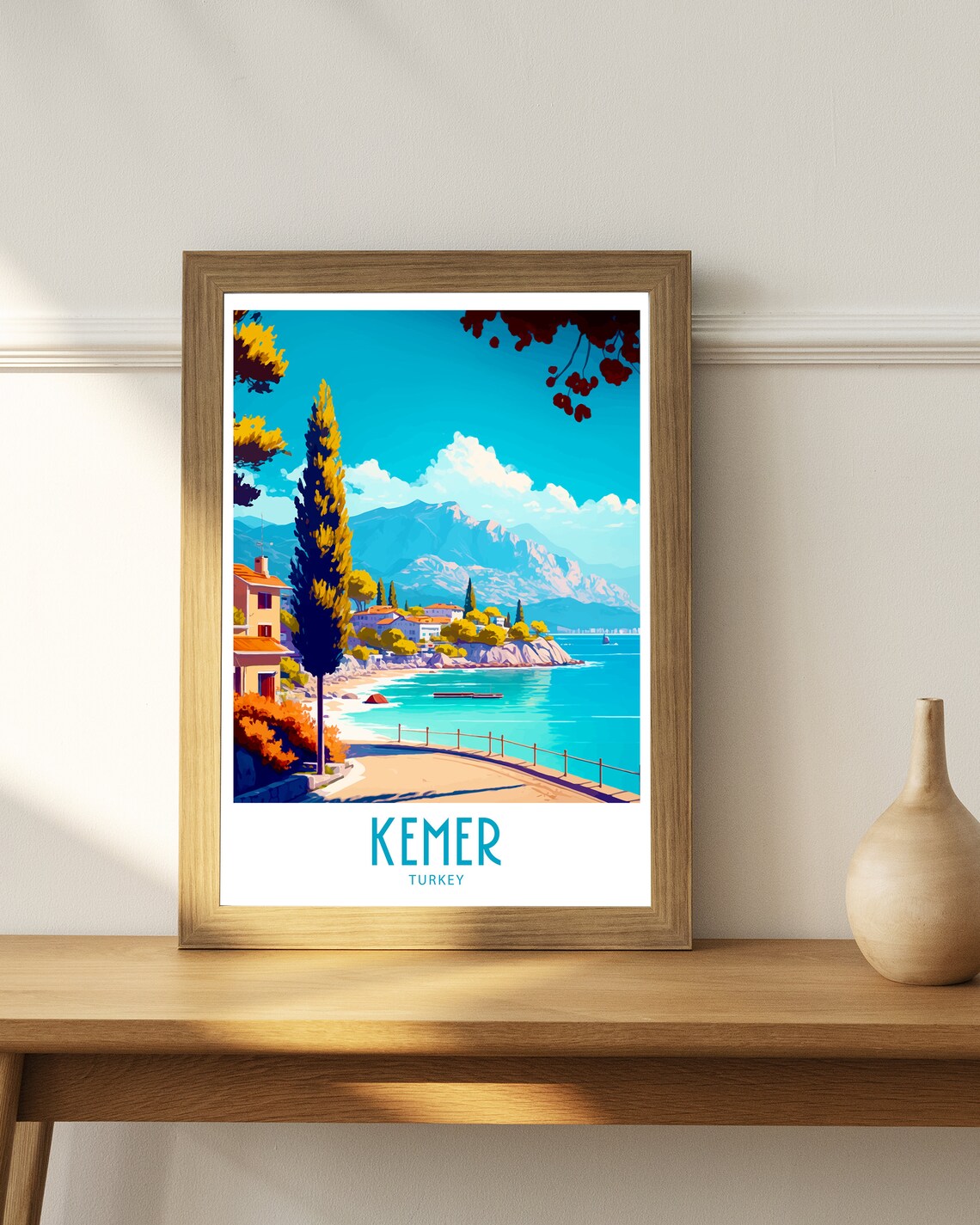 Kemer Turkey Travel Poster, Scenic Place Print - Image 4