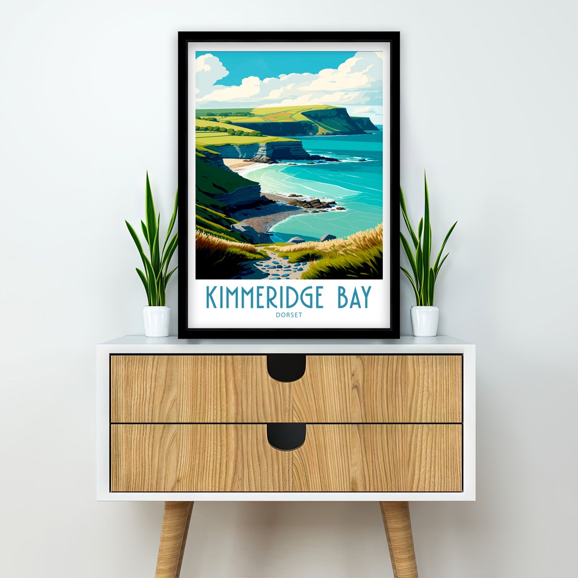 Kimmeridge Bay Dorset Layered Cliffs Shore Vintage Travel Poster - Image 2