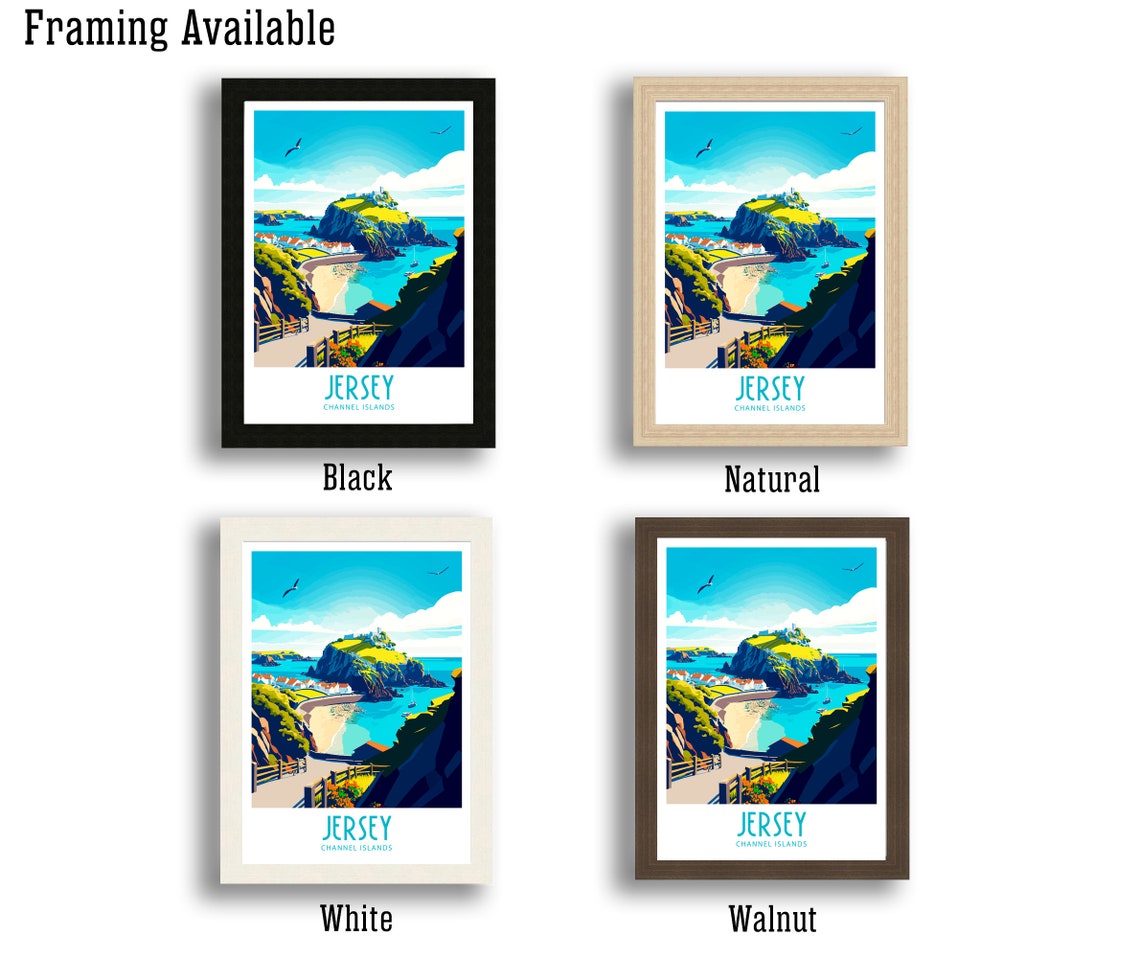 Jersey Travel Print Jersey France Poster Home Dcor Jersey France Art Print Jersey France Room Print Jersey Wall Art Jersey Wall Hanging - Image 2