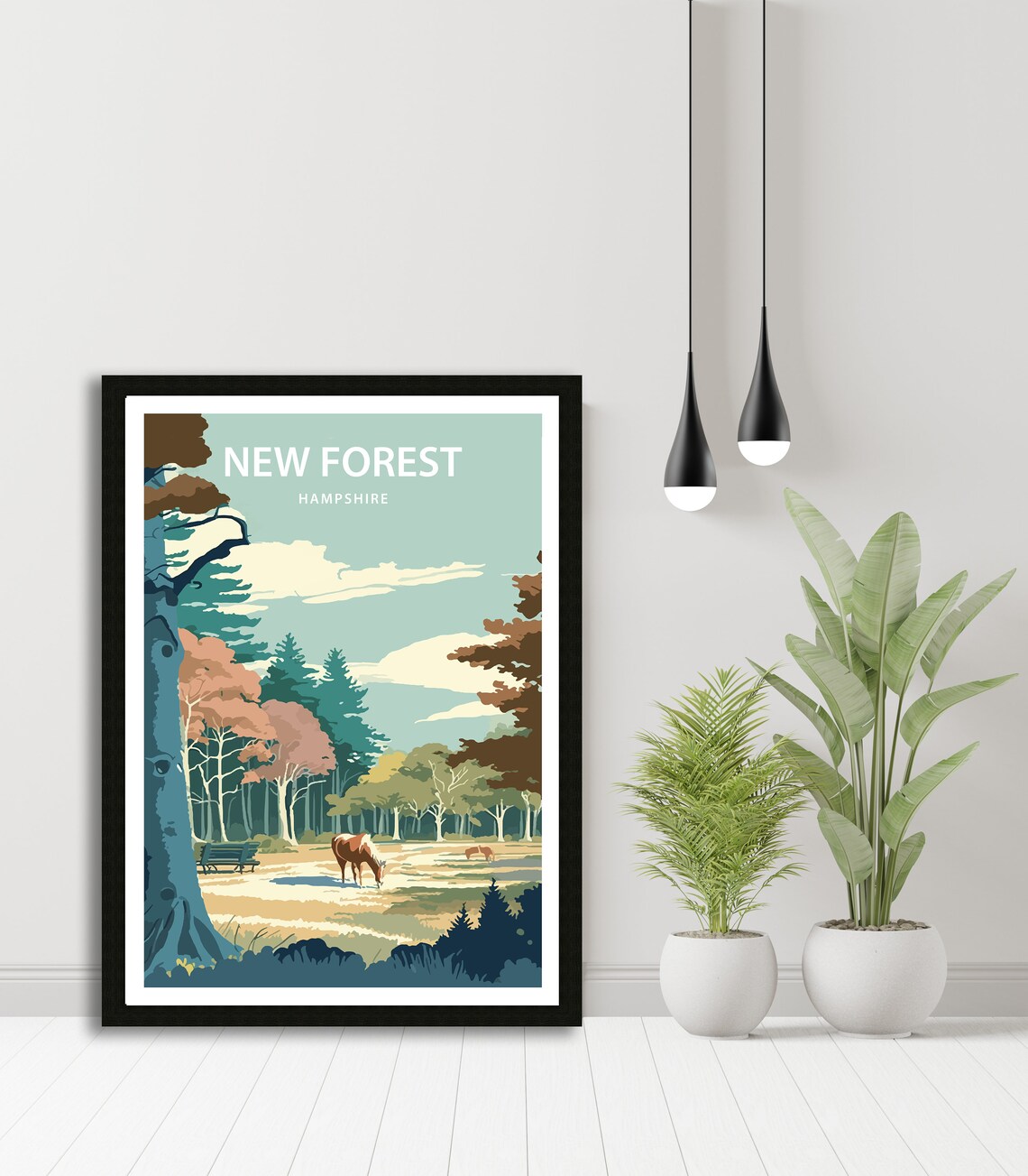 New Forest Ponies Art Print, Hampshire National Forest - Image 4