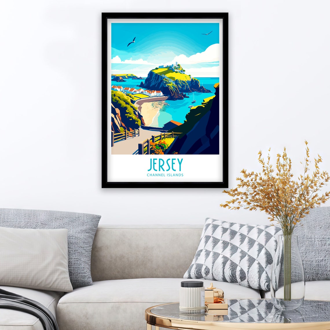 Jersey Travel Print Jersey France Poster Home Dcor Jersey France Art Print Jersey France Room Print Jersey Wall Art Jersey Wall Hanging - Image 4