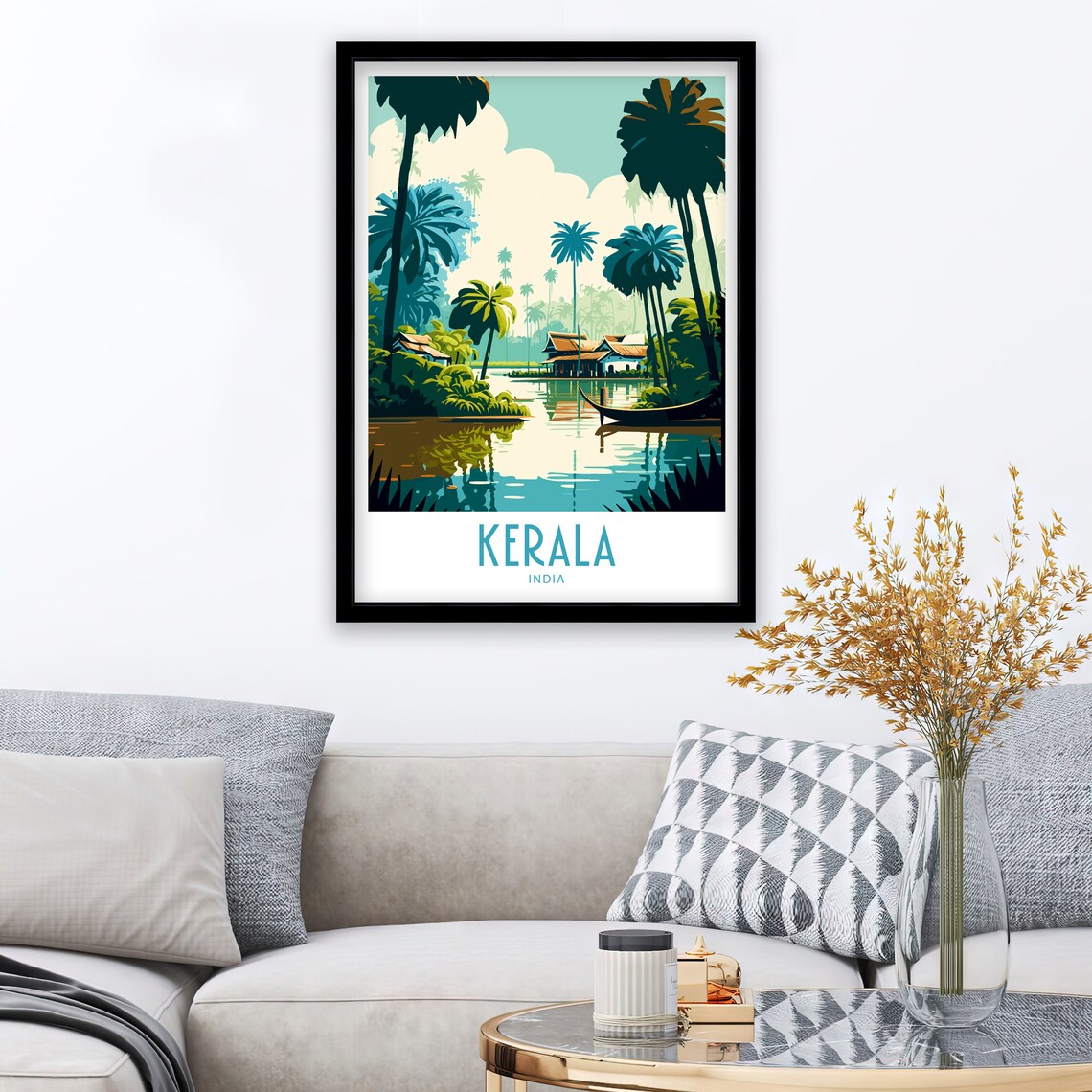 Kerala India Travel Poster, India Scenery Wall Art - Image 3