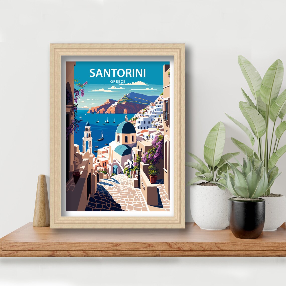Santorini Greece Travel Poster, Europe Wall Art - Image 5