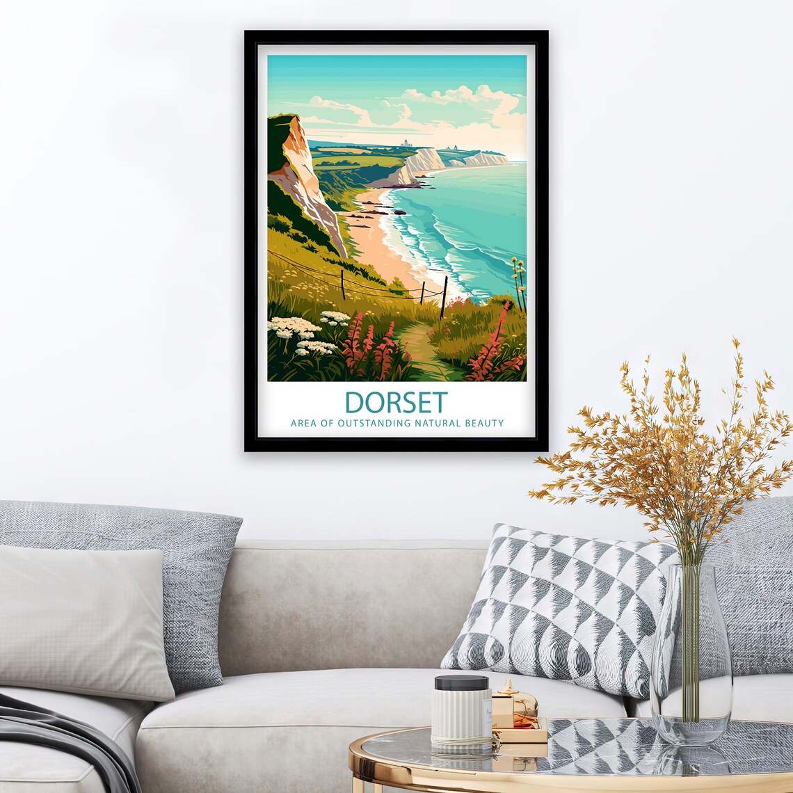 Dorset AONB Travel Print, Dorset Wall Decor - Image 2