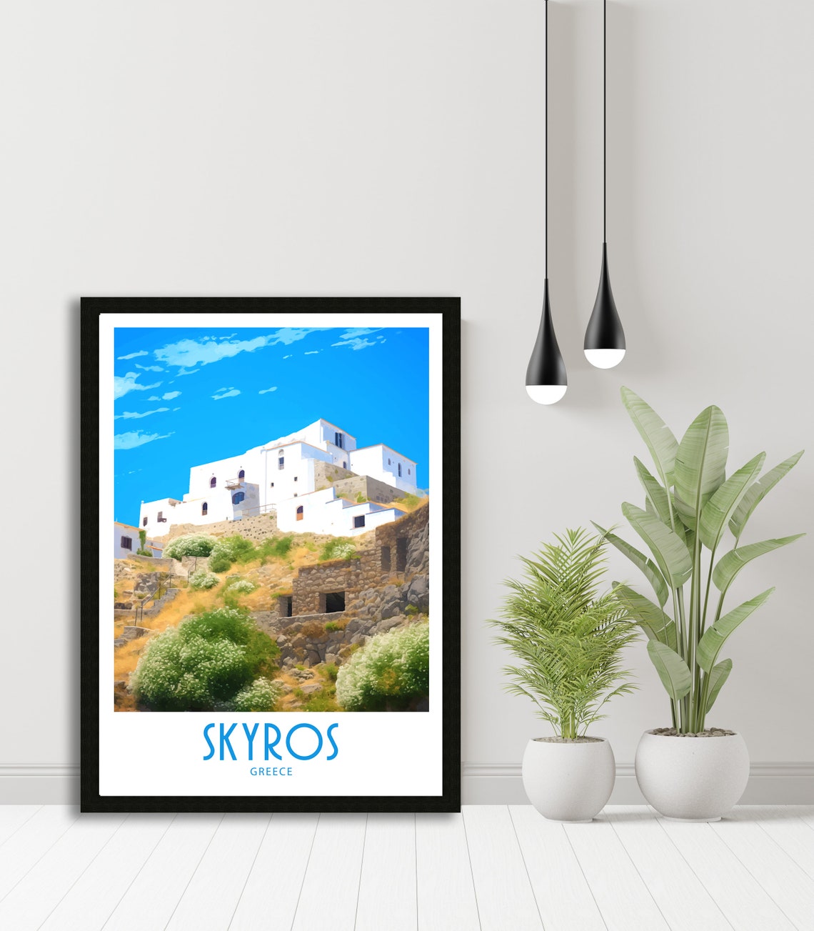 Monastery Of Ai Giorgi Skyros Greece White Hilltop Monastery Poster - Image 5