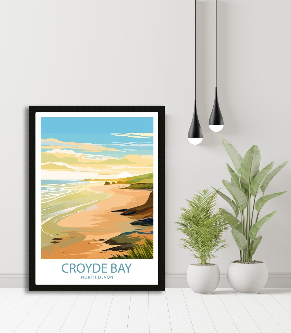 Croyde Bay North Devon Sandy Beach Sunset Coastal Travel Poster - Image 4