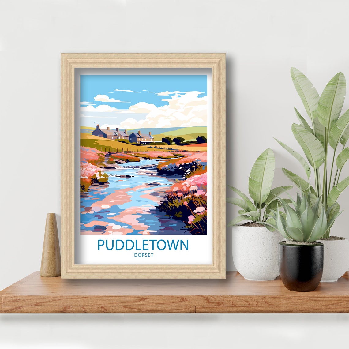 Puddletown Travel Print Puddletown Wall Decor Uk Puddletown Art Puddletown Wall Art Uk Poster Gift For Dorset Village Lovers Puddletown Art - Image 5