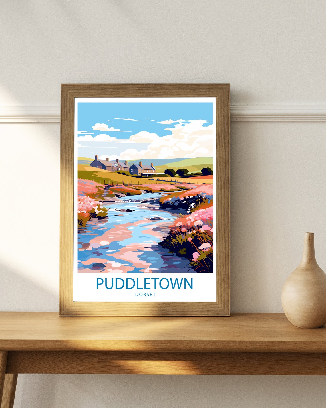 Puddletown Travel Print Puddletown Wall Decor Uk Puddletown Art Puddletown Wall Art Uk Poster Gift For Dorset Village Lovers Puddletown Art - Image 3