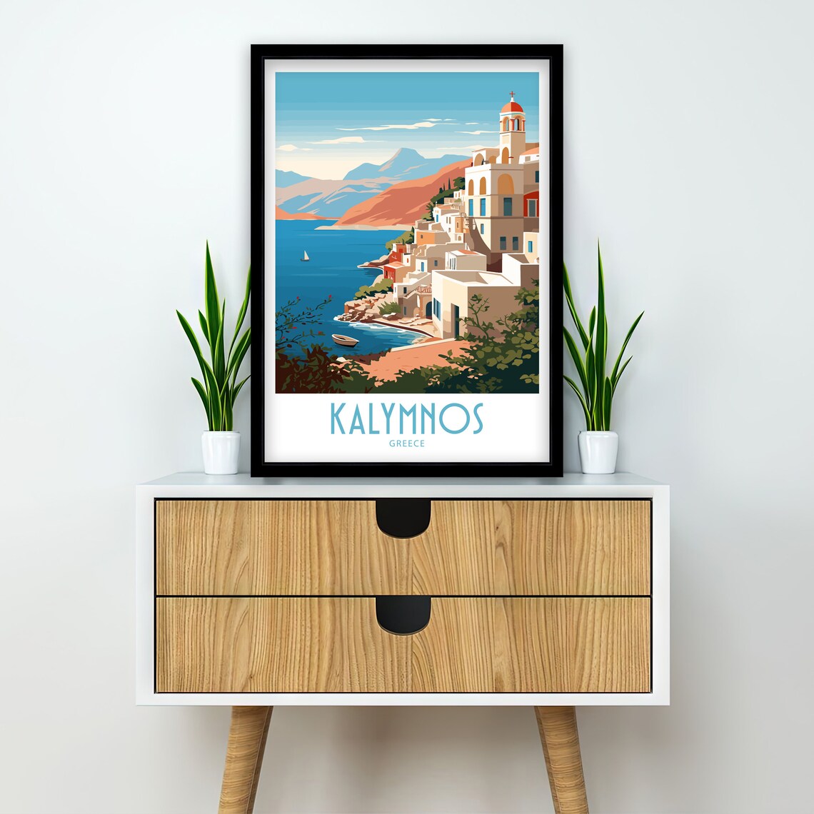Kalymnos Travel Poster, Greece Home Decor - Image 2