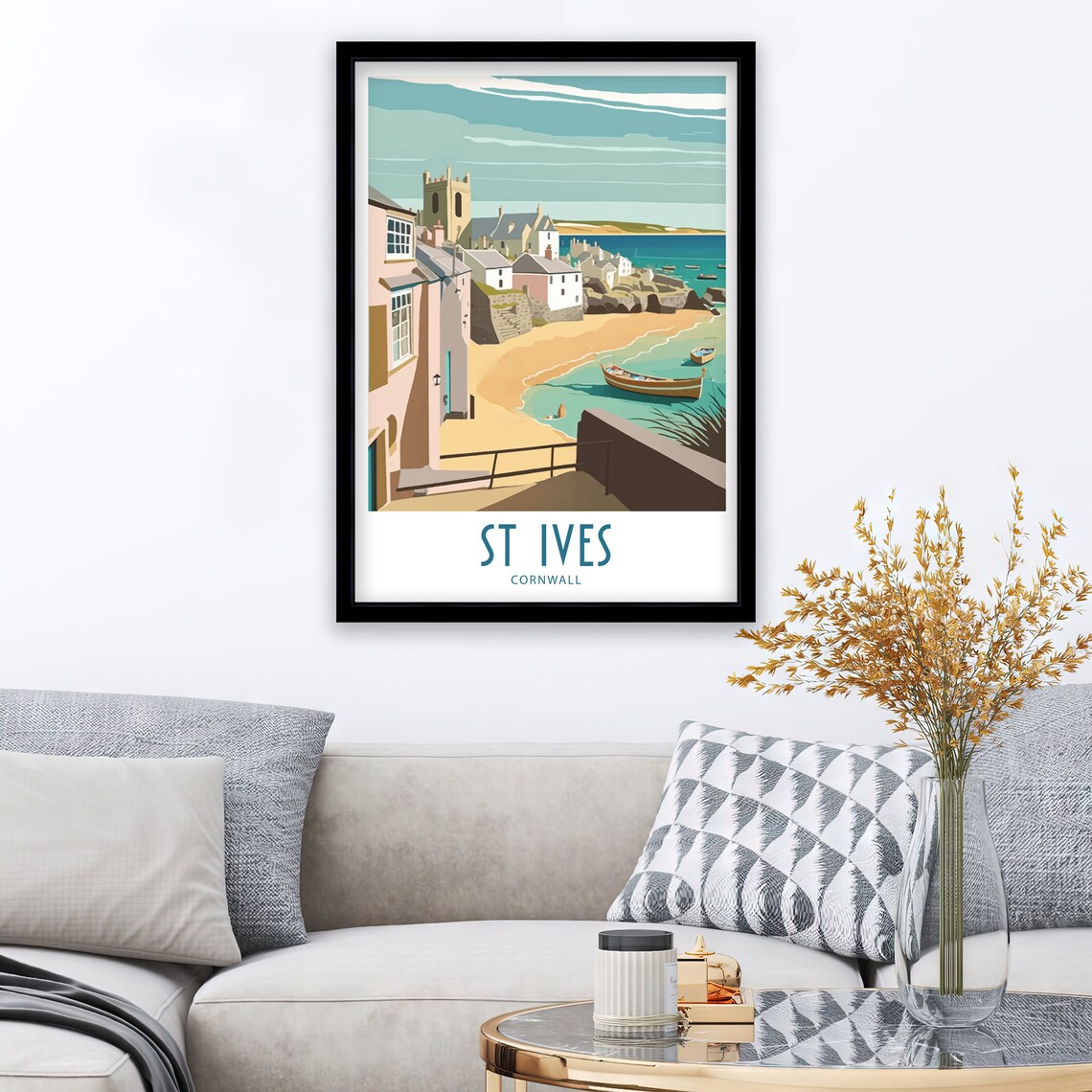 St Ives Cornwall Travel Poster, Home Decoration - Image 4