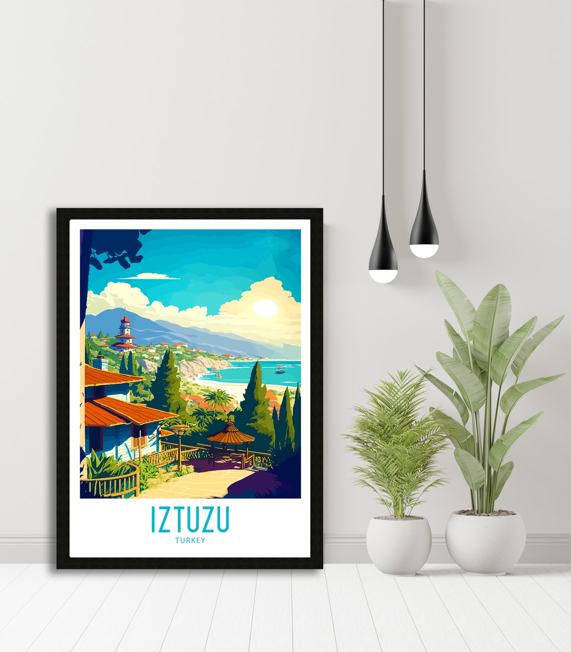 Iztuzu Turkey Coastal Village View Bay Vintage Travel Poster - Image 5