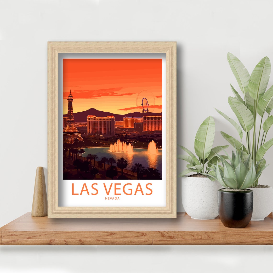 Las Vegas Nevada Paris Eiffel Tower High Roller Sunset Glow Poster - Image 6