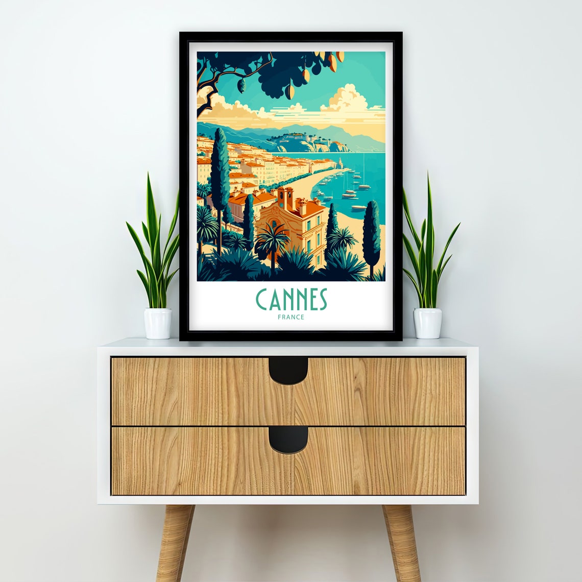 Cannes Travel Print Cannes France Poster Home Dcor Cannes France Art Print Cannes French Room Print Cannes France Wall Decor Cannes Gift - Image 3