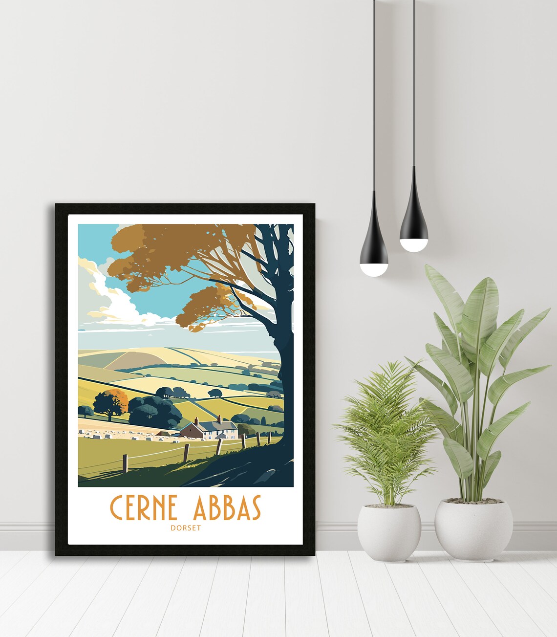 Cerne Abbas Dorset Travel Poster, Scenic Art Print - Image 5