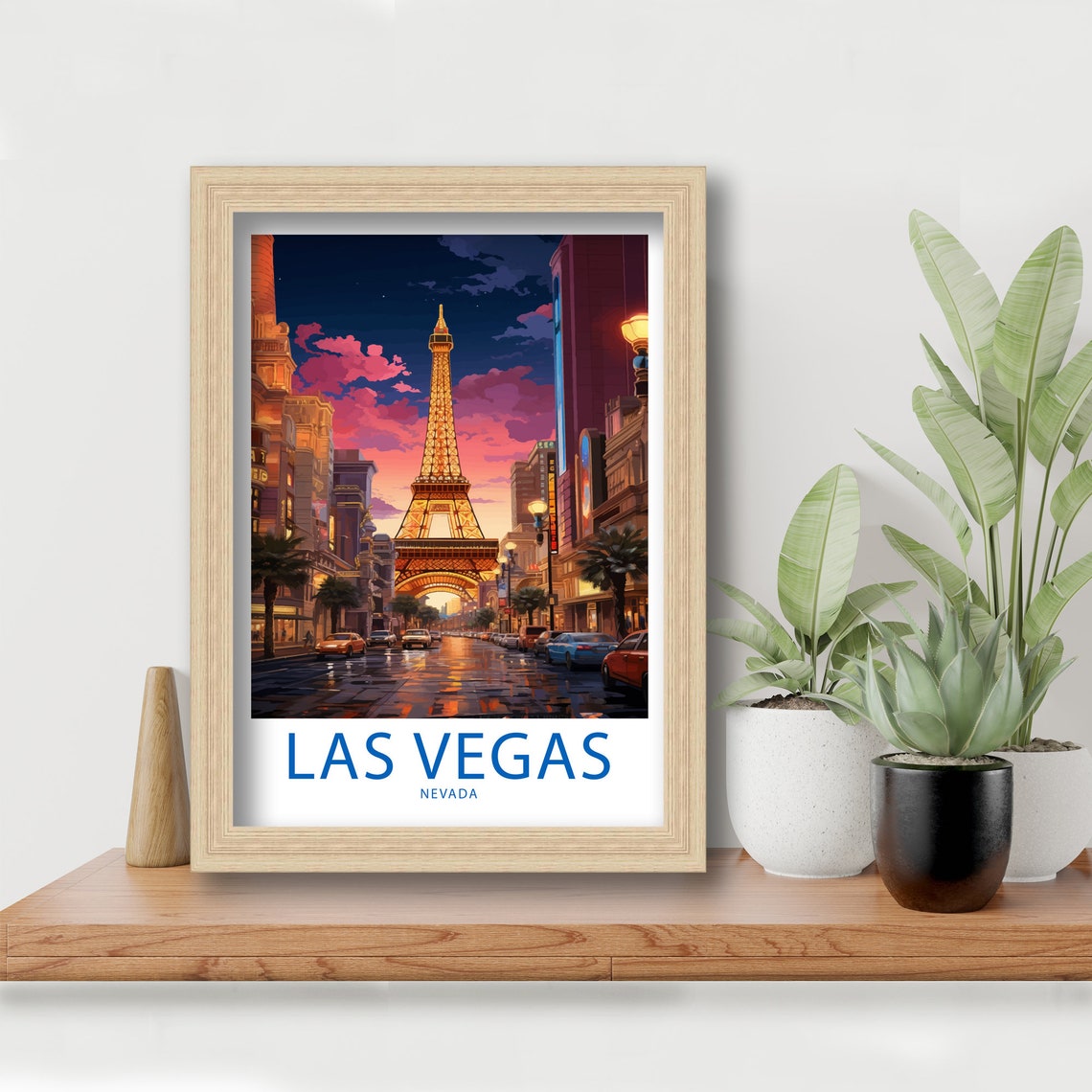 Las Vegas Nevada Eiffel Tower Strip Sunset After Rain Poster - Image 5